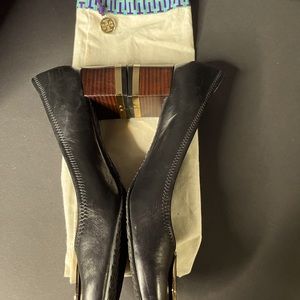 Tory Burch Navy Blue Block Heals , Size 11